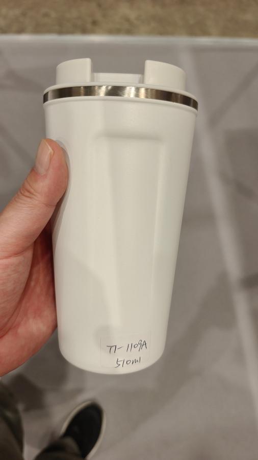 TI-1109A 510ml white commuter coffee tumbler sample at HKCEC Booth 3C-B37