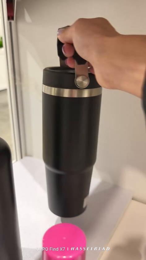 TI-1081A 20/30oz Handled Car Tumbler live sample at Hong Kong MEGA SHOW Booth 3C-B37