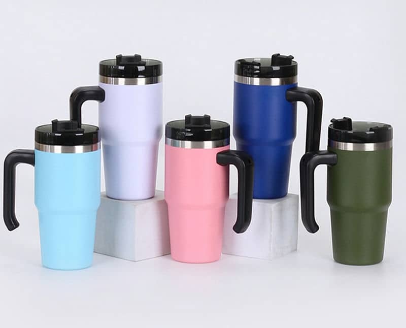 TI-1098A 20oz Handle Straw Car Thermos — view 2