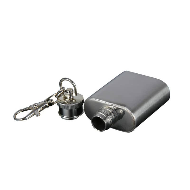 TO-1001 1oz Mini Flat Hip Flask with Clip — view 3