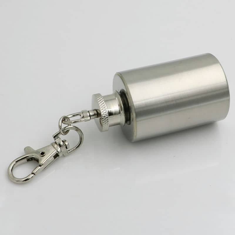 TO-1002 1oz Round Mini Hip Flask with Clip — view 3