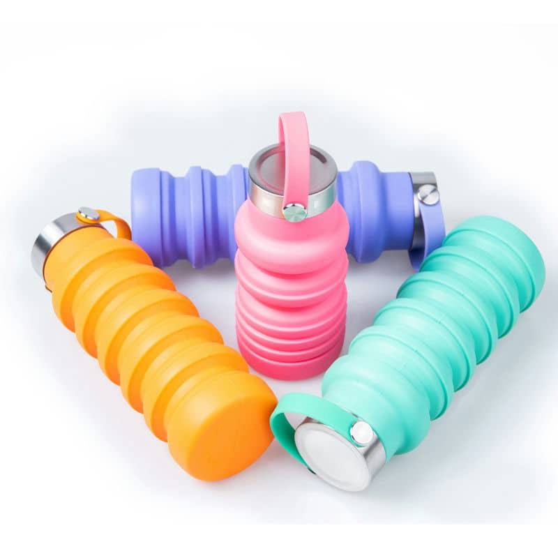 TU-1022 Silicone Folding Bottle — 3 Lid Options — view 2