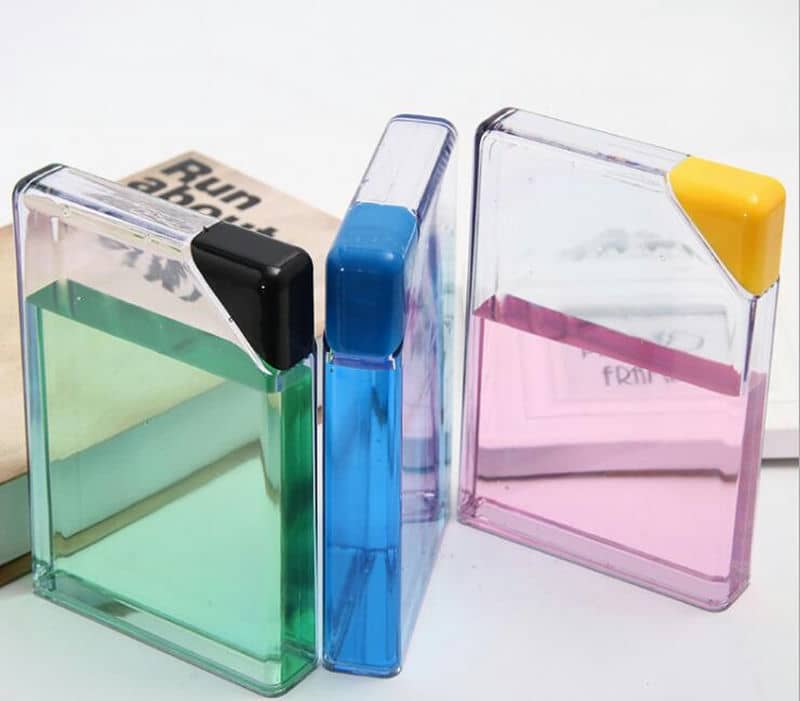 TY-1004 Clear Flat Notebook Bottle, Colour Lids — view 4
