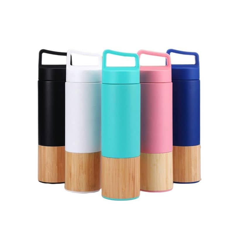 bamboo bottom vacuum flask handle tx 1016 — view 2