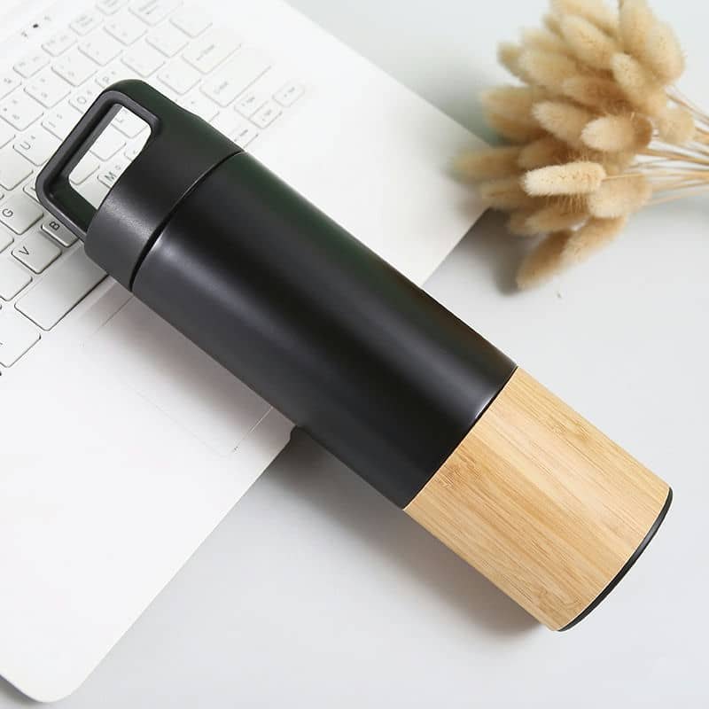 bamboo bottom vacuum flask handle tx 1016 — view 3