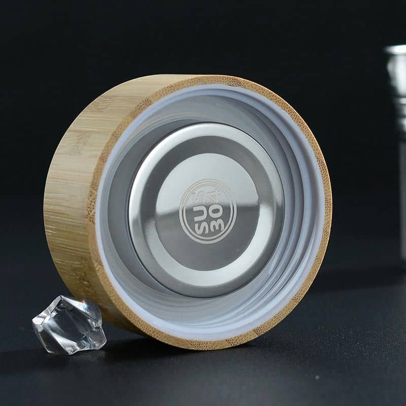 bamboo lid double wall glass tea cup tx 1006 — view 4