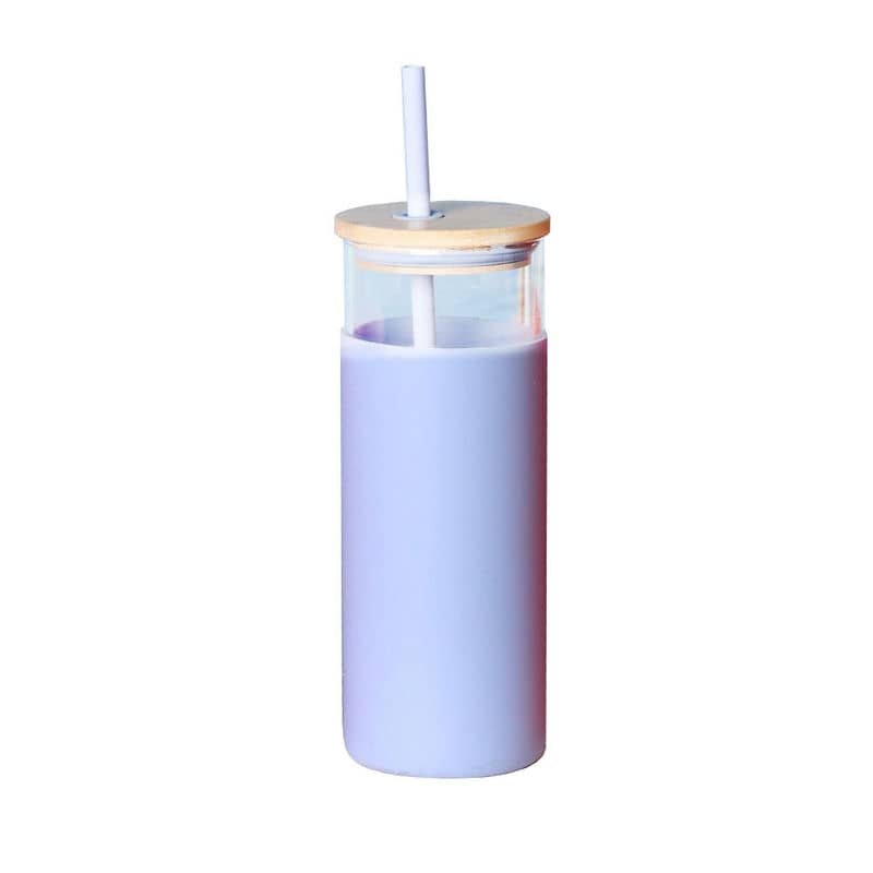 bamboo lid glass bottle silicone sleeve tx 1002 — view 5