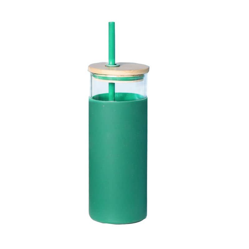 bamboo lid glass bottle silicone sleeve tx 1002 — view 7