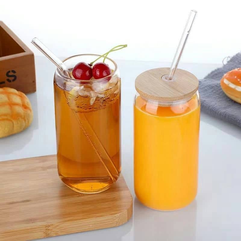 bamboo lid glass cola bottle straw tx 1004 — view 2