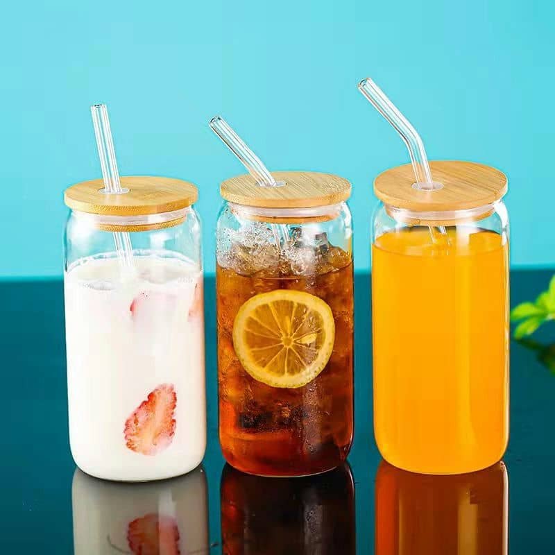 bamboo lid glass cola bottle straw tx 1004 — view 3