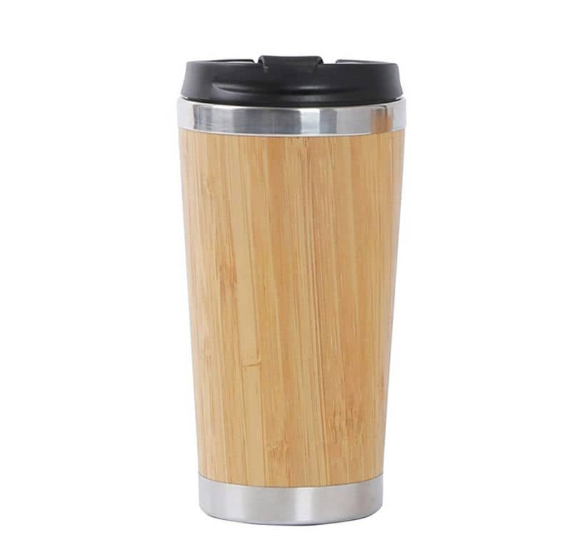 Bamboo Travel Coffee Mug (Flip Lid) TX-1018 — bamboo drinkware OEM China