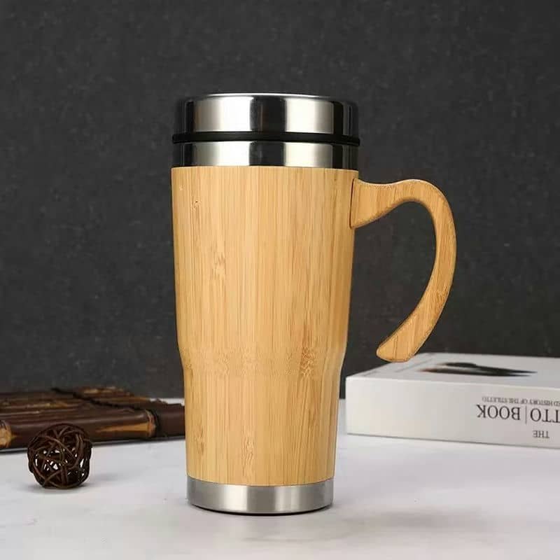 bamboo shell travel mug handle tx 1019 — view 2