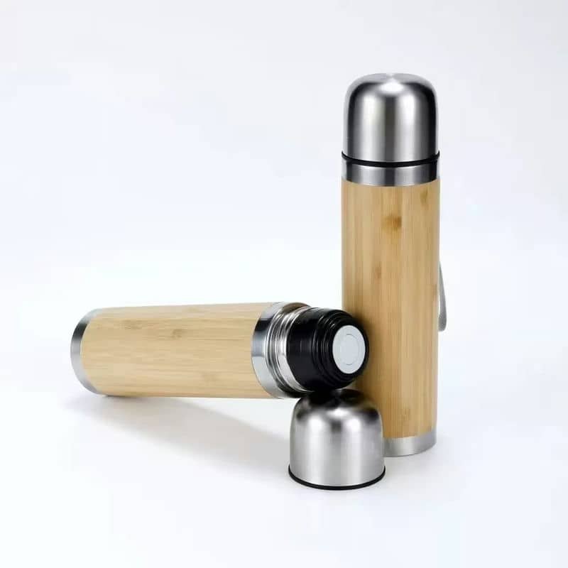 bamboo shell vacuum flask lanyard tx 1012 — view 2