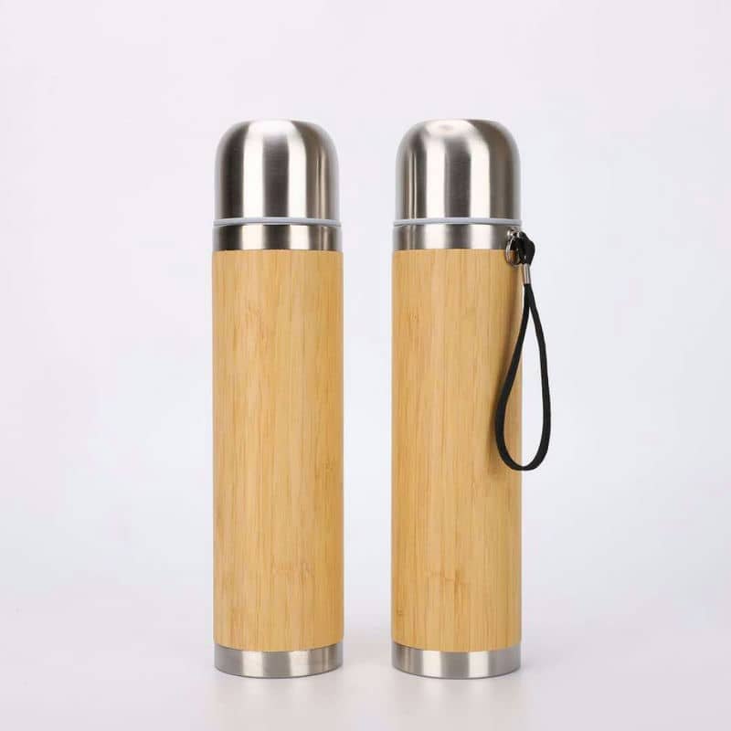 bamboo shell vacuum flask lanyard tx 1012 — view 3