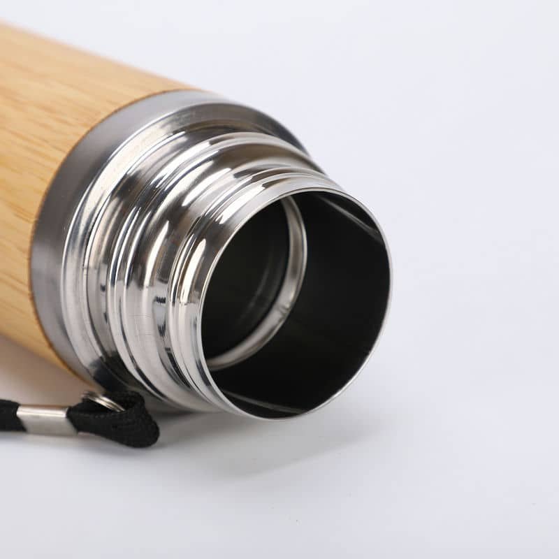 bamboo shell vacuum flask lanyard tx 1012 — view 6