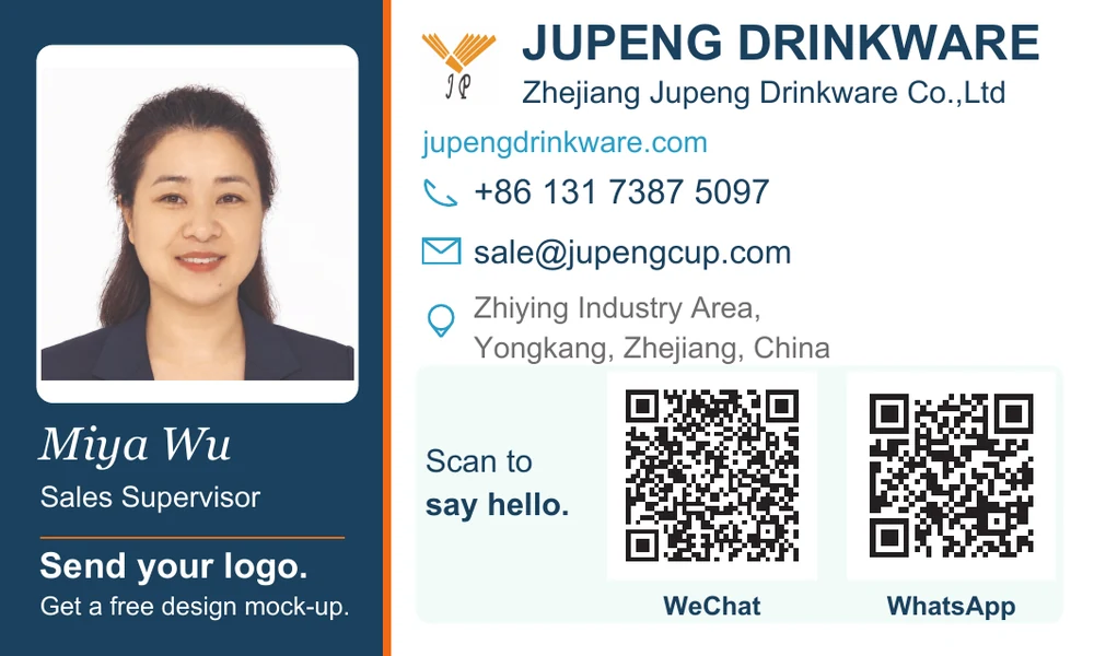 V5 business card — Miya Wu — Zhejiang Jupeng Drinkware Co.,Ltd