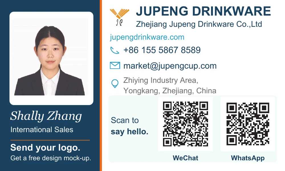 V5 business card — Shally Zhang — Zhejiang Jupeng Drinkware Co.,Ltd