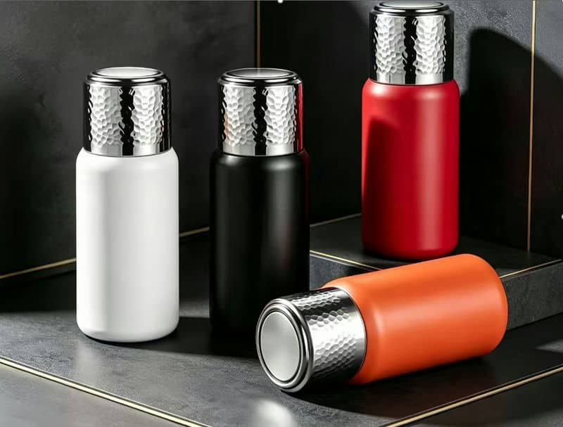 TH-1010 360ml Hammered-Lid Ceramic Thermos OEM inner ceramic coating no metal taste