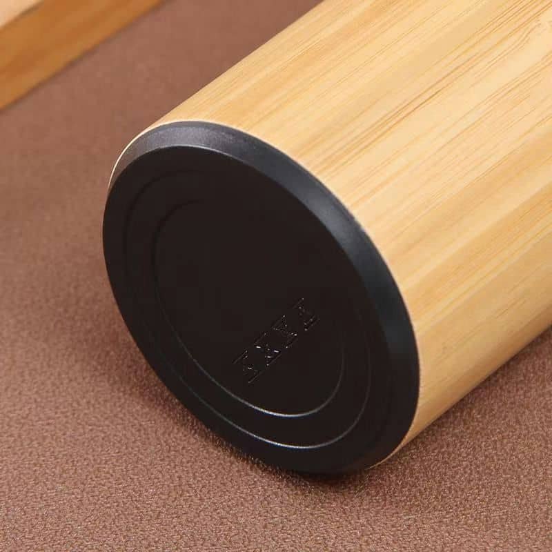 full bamboo shell vacuum flask handle lid tx 1015 — view 3