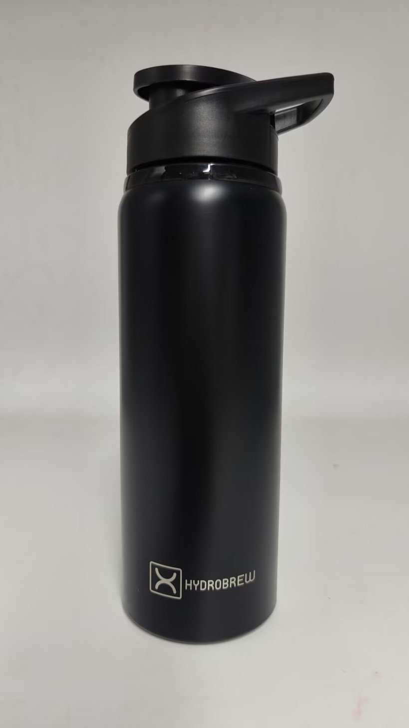 Laser on a black bottle - the finished piece &mdash; Jupeng Drinkware