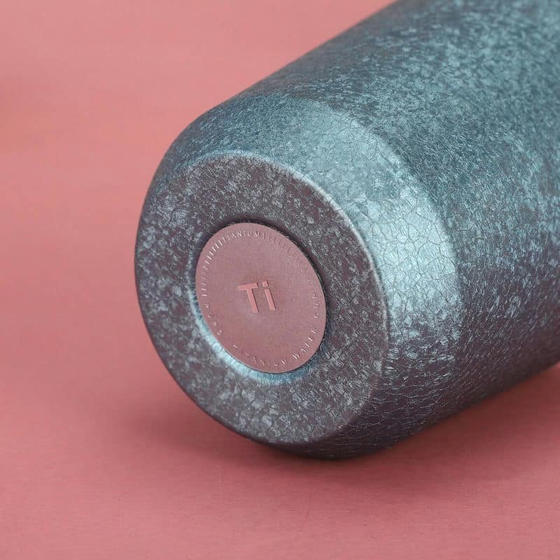 Ti mark stamped on the base of a pure titanium cup